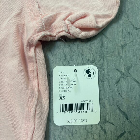 We The Free Short Sleeve Oversized Crewneck Cotton Tee Shirt Pink XS - Picture 2 of 9